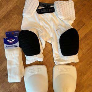 Lot of football pads & gear